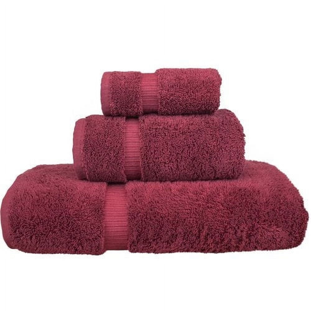 BC BARE COTTON Luxury Hotel & Spa Quality Collection, 100% Turkish Cotton, 750+ GSM, Eco Friendly Towel Set, Bath Towel, Hand Towel, Washcloths (3 Piece, Cranberry) (562-414)