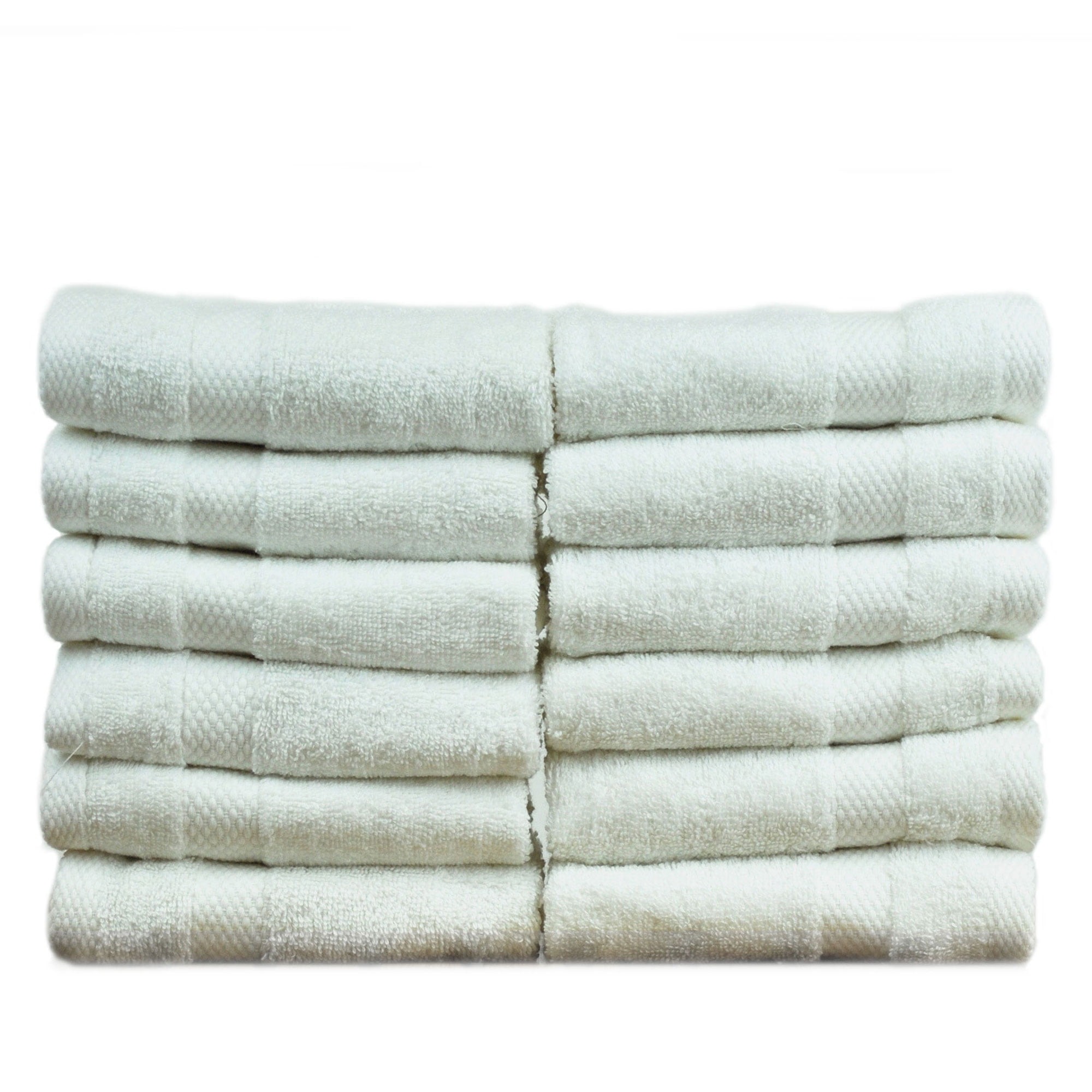 BC BARE COTTON Luxury Hotel & Spa Towel Turkish Cotton Bath Towels - White - Honeycomb (Wash Cloths - Set of 6, White)