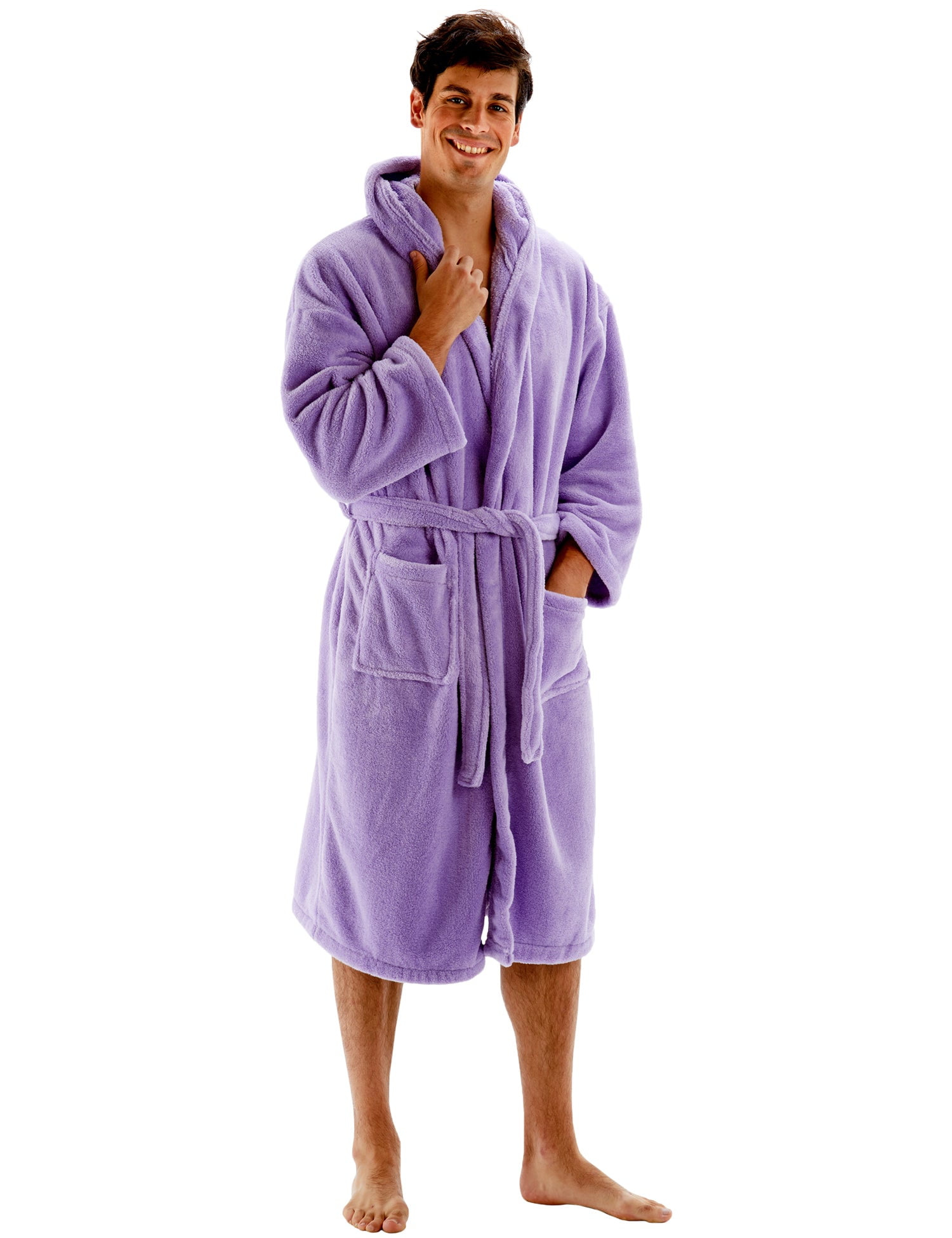 Bc Robe BC BARE COTTON Men's Robe Microfiber Plush Fleece Hooded Bathrobe ...
