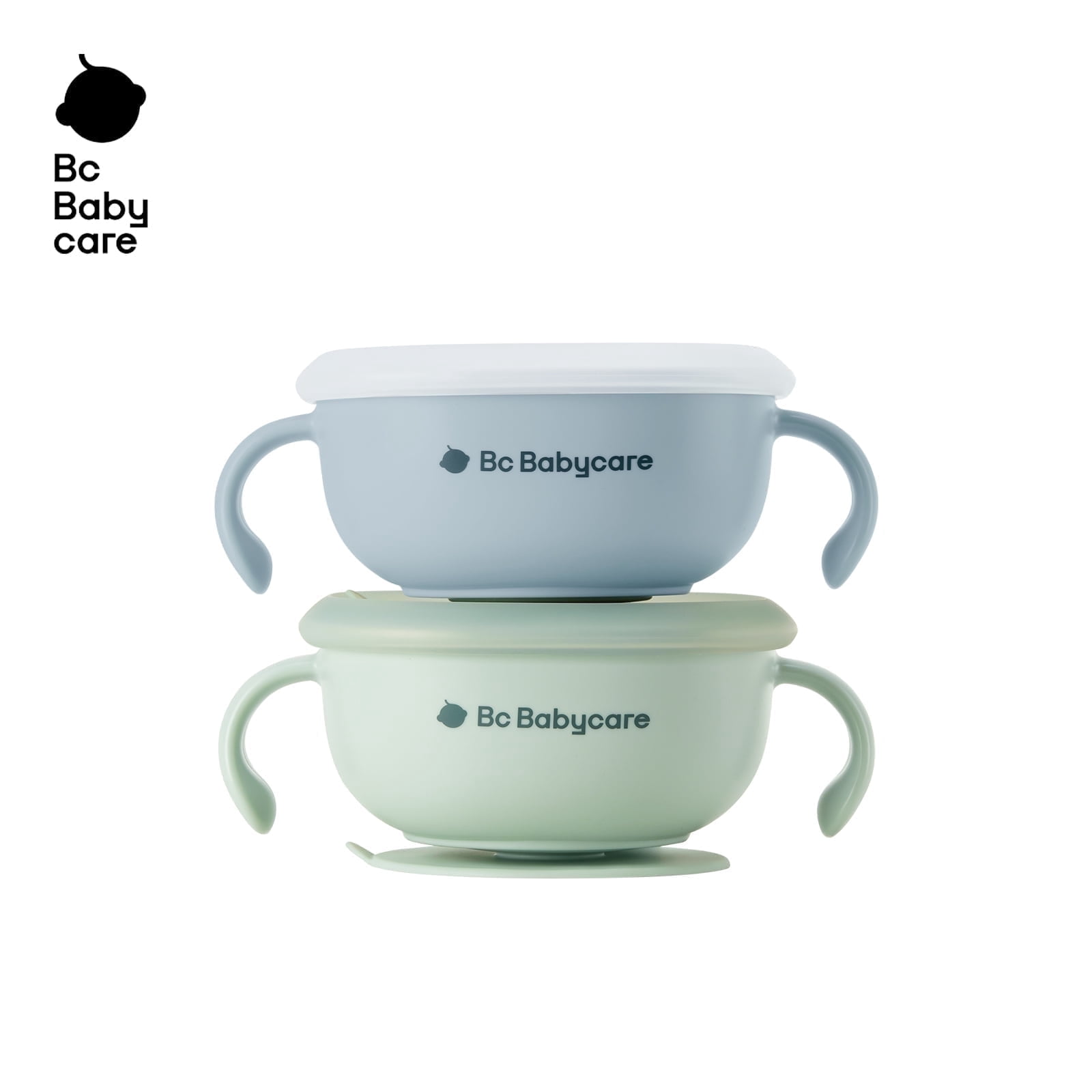 BC Babycare 3-IN-1 Suction Snack Bowl, Baby and Toddler Bowls, BPA-free, Multicolor, Unisex, 2 Pack