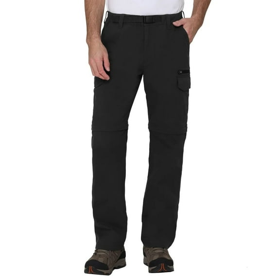 BC Clothing Hiking Convertible Outdoor Cargo Pants for Men (Black, Lx30)