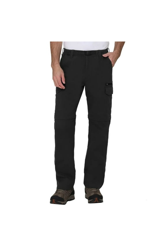 Hiking Convertible Outdoor Cargo Pants for Men (Black, Mx30)