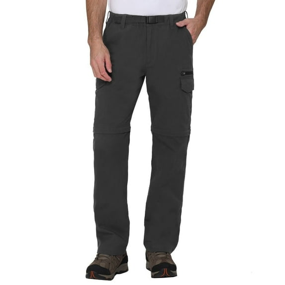 BC Clothing Hiking Convertible Outdoor Cargo Pants for Men (Gray, Lx32)