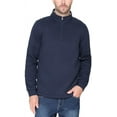 thumbnail image 1 of BC Clothing Men’s Bonded Fleece Lined Body Lined Quarter Zip Pullover Top (Blue, Large), 1 of 6