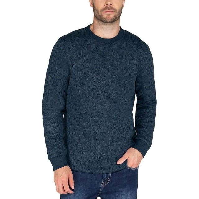 BC Clothing Men’s Fleece Lined Relaxed Fit Crew Sweatshirt (Blue ...