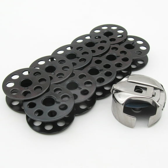 #BC-DBM(2)-NBL1+18034B 10PCS Compatible with CONSEW 206RB,1PCS "M" Bobbin Case #18045 & 10PCS Bobbins #18034B