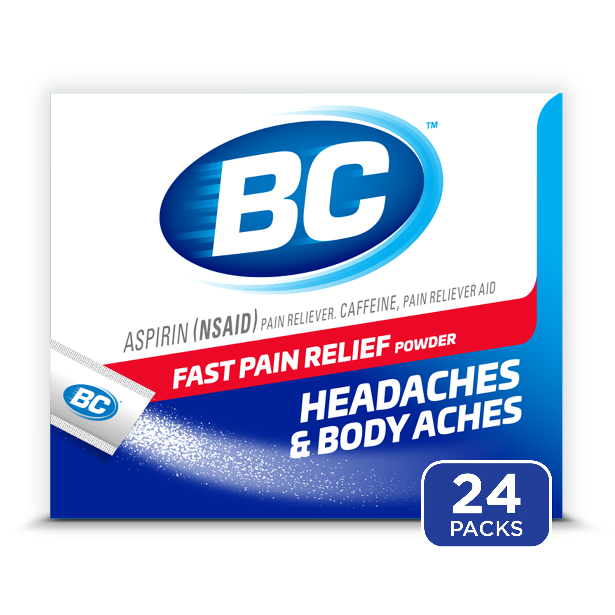 BC Powder Original Strength Pain Reliever, Aspirin Dissolve Packs, 24 ...