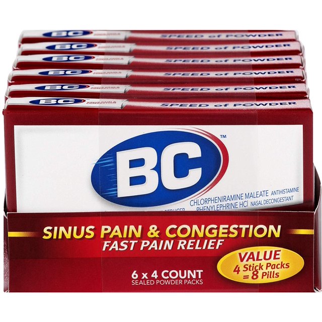 BC Sinus Pain and Congestion Powder for Fast Pain Relief with