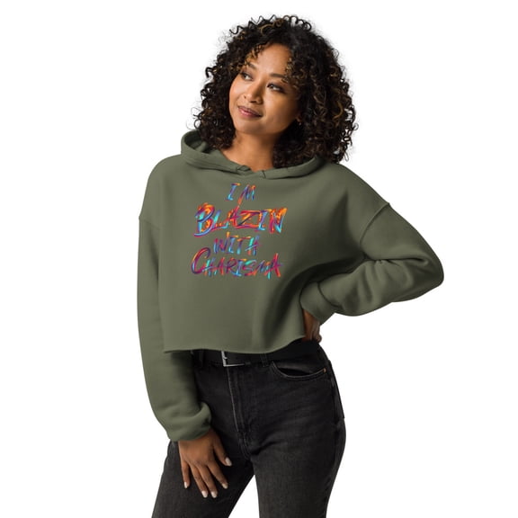 BC Women Crop Hoodie (Military Green, S)