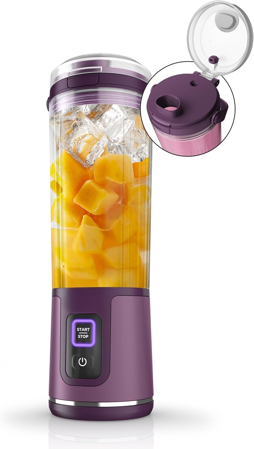 BC151PR Blast Portable Blender, Cordless, 18oz. Vessel, Personal Blender-for Shakes & Smoothies, BPA Free, Leakproof-Lid & Sip Spout, USB-C Rechargeable, Dishwasher Safe Parts, Passion Fruit