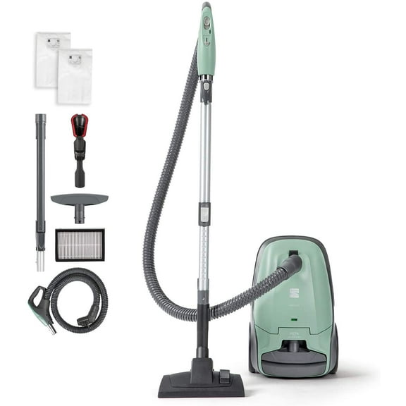 BC2005 Pet Friendly Lightweight Bagged Canister Vacuum Cleaner with Extended Telescoping Wand, HEPA Filter, Retractable Cord, and 2 Cleaning Tools