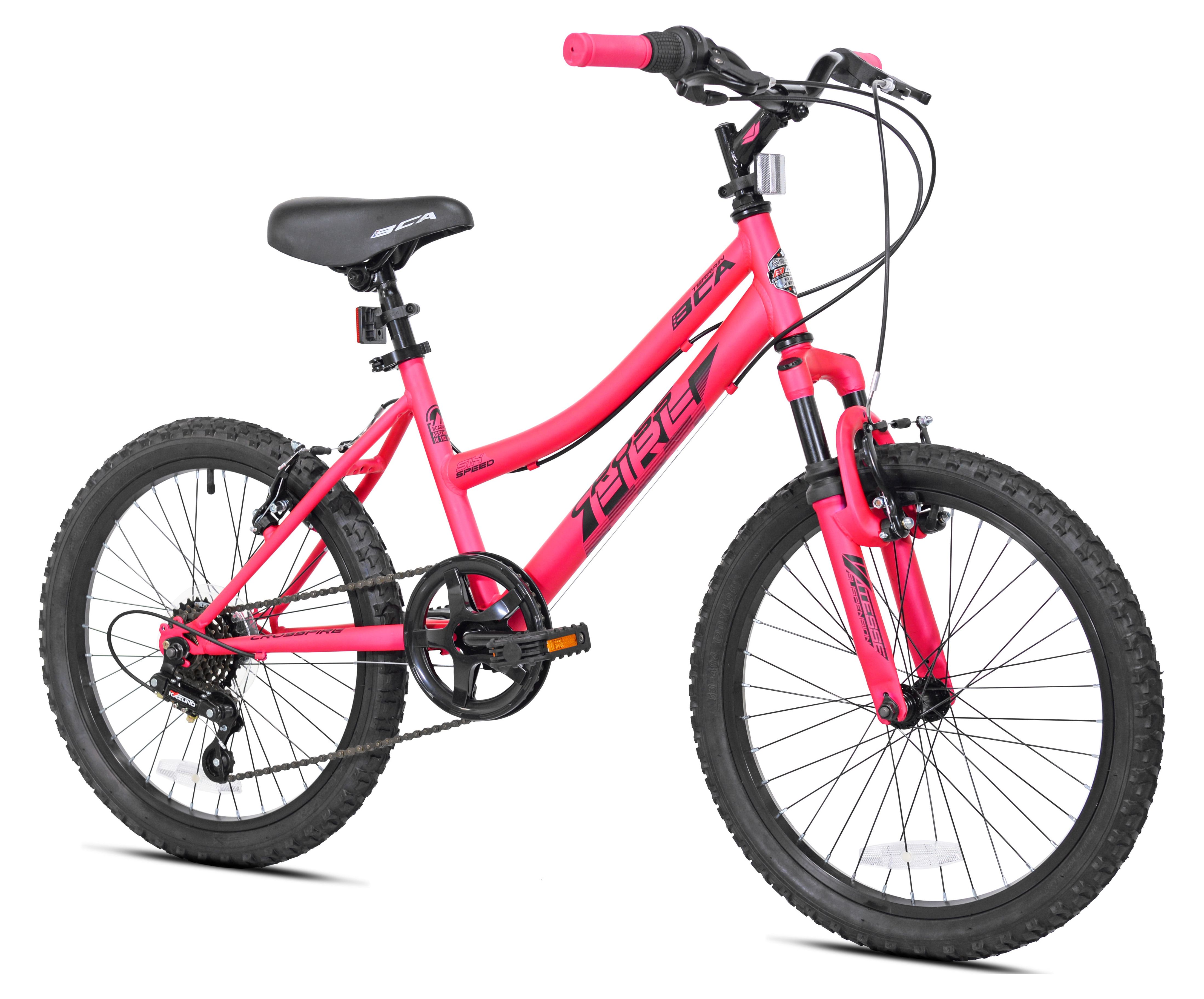 BCA 20" Crossfire 6-Speed Girl Child Mountain Bike, Pink/Black - image 1 of 10