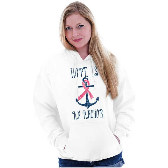 BCA Pink Ribbon Hope is An Anchor Hoodie Sweatshirt Women Brisco Brands S