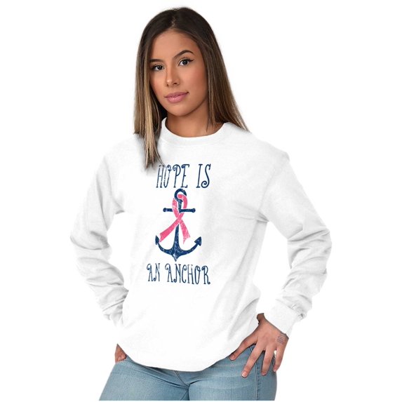 BCA Pink Ribbon Hope is An Anchor Women's Long Sleeve T Shirt Brisco Brands S