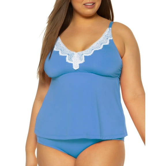 BCA Women's Plus Size Samantha Tankini V Neck Swimsuit Top