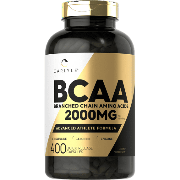 BCAA 2000mg | 400 Capsules | Branch Chain Amino Acids for Men and Women | by Carlyle