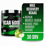 Nutrex Research BCAA 6000 Green Apple Essential Aminos Muscle Growth & Recovery 30 Servings