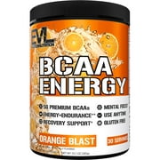 BCAA Powder - Evlution Nutrition Pre Workout BCAA Energy Powder 30 Servings - EVL BCAA Amino Acids Endurance & Muscle Recovery Drink - Orange Blast Flavor with Vitamin B12 & Vitamin C