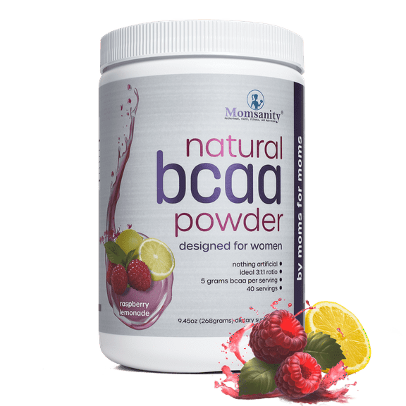 BCAA Powder Preworkout for Women - Amino Sweetened Naturally with Stevia, Erythritol, & Monk Fruit - 40 Servings (Raspberry Lemonade)