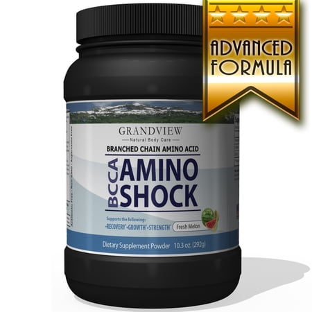 BCAA Amino Shock Supplement | Fresh Melon Flavored | Promotes Lean Muscle Growth | Promotes Tissue Repair | Enhanced Performance | 292 Grams