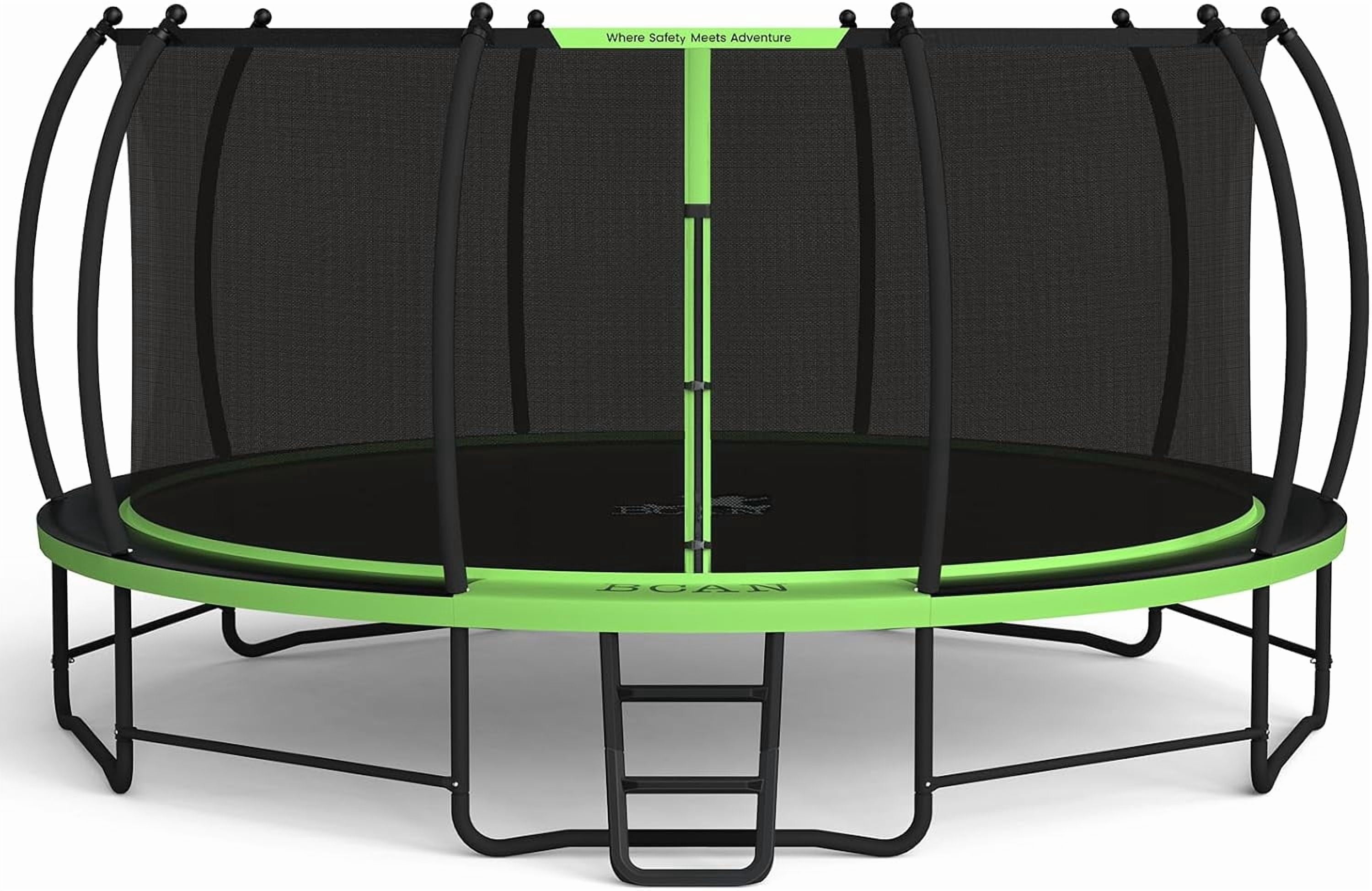 BCAN 16FT Recreational Trampoline with Enclosure for Kids Adults, Outdoor Trampolines with Ladder for Kids