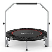 BCAN 40" Foldable Trampoline, Fitness Rebounder with Adjustable Foam Handle, Exercise Trampoline for Adults/kids Indoor/Garden Workout Max Load 330lbs