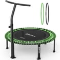 thumbnail image 1 of BCAN 500 LBS Soft Land Mini Trampoline, 40" Fitness Trampoline, Bungees(2 Sets), T Shape Adjustable Foam Handle, Stable, Quiet Exercise Rebounder for Kids Adults Indoor/Garden Workout, 1 of 8