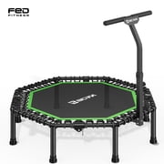 BCAN BT3 51 Octagonal Rebounder Trampoline for Adults, 450LBS Max Load Fitness Trampoline with Large Jumping Area, Silent Bungee Mini Trampoline with T-Adjustable Handle for Home Gym