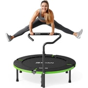 BCAN SP3 40" Foldable Mini Trampoline, Rebounder Trampoline for Adults, U/T Adjustable Foam Handle, Exercise Rebounder for Adults Indoor/Garden Workout