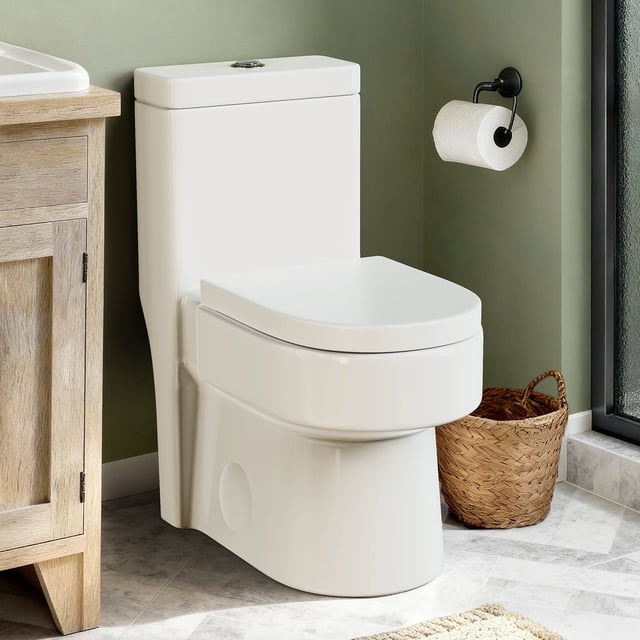 BCANHOME Compact One Piece Toilet,1.2/1.85GPF High-Efficiency Powerful ...