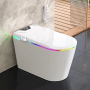 BCANHOME Nordic Smart Toilet with Bidet Built-in, ADA Height,Aroma Diffuser,Tankless One Piece Toilet,Auto Open/Soft-Closing Lid, 1.28 GPF Dual Flush, Heated Seat, LED,Massage Clean, Warm Wash/Dryer