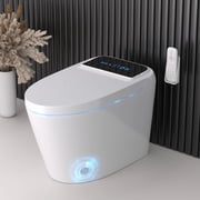 BCANHOME Smart Toilet with Built-in Bidet, One-piece Toilet Seat with Tankless Bidet Wash, Auto-open Lid, Soft-closing Heat Seat, 1.28 Gallons Auto Dual Flush, Warm Dryer, Remote Control