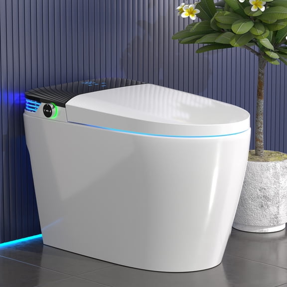 BCANHOME Smart Toilet with Built-in Bidet, Tankless Bidet Wash, Auto Open Lid and, Soft Closing, 1.28 Gallons Auto Dual Flush, Warm Water & Dryer, Heat Seat, Warm Wash/Dryer, Remote Control