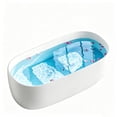 thumbnail image 1 of BCANHOME StoneLoom 51" Solid Surface Stone Resin Soaking Tub, Compact Freestanding Bathtub, 13" Deep Soaking Tub Ergonomic Petal Design, Matte White, Non-Porous Finish with Pop-Up Drain & Overflow, 1 of 19