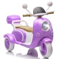 thumbnail image 1 of Xuanlur Upgrade 12V 2 Seater Dual Motor Kids Motorcycle, Girls Ride on Toys with Storage Compartments, Slow Start, USB, Bluetooth, Motorcycle for Kids Aged 3+(Purple), 1 of 7
