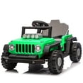 thumbnail image 1 of 12V Ride on Toy for Kids, 2-in-1 Truck/Go Kart Freely Switched, Ride on Car w/Remote Control, Creative Building Block Assembly, 4-Wheel Suspension, LED Lights, Electric Car for Boy Girl Gift (Green), 1 of 7