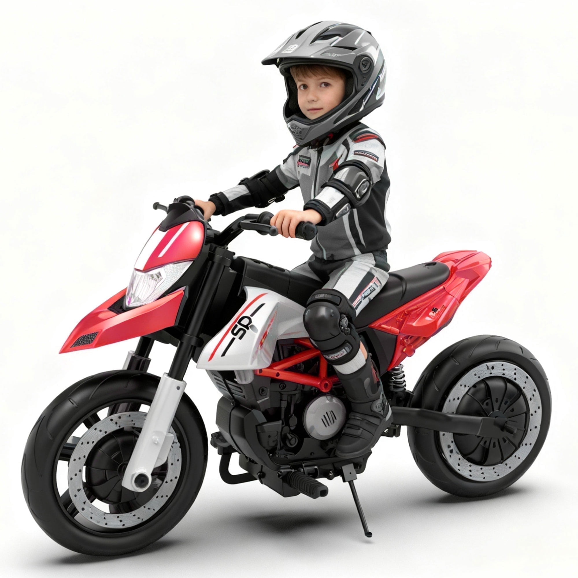 Xuanlur 24V 9AH Electric Motorbike, 9 mph & 110lb Max, 200W Ride on Motorcycle for Big Kids w/EVA Tires, LED Lights & Power Display, 2 Speed, Bluetooth, Music, Electric Motorcycle for Ages 6+, Red