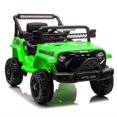 thumbnail image 1 of 24V Ride on Toys for Big Kids w/Width Seat, Ride on Truck w/ Remote Control, Kids Electric Car for Kids, Rear Suspension, Portable Pull Rod, Light, Trunk Storage, Bluetooth, 2.5-4 MPH, Green, 1 of 6