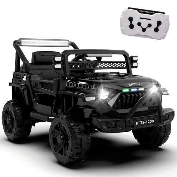 Xuanlur 12V Ride on Electric Truck Car for Kids, 12V Kids Electric Vehicles w/ Remote Control, 4 Wheel Suspension, USB, Bluetooth, Power Display, Battery Powered Ride on Toys for Boys Girls (Black)