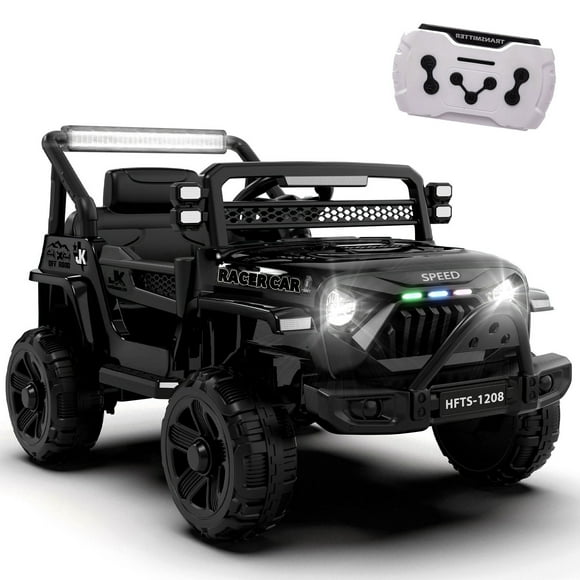 Xuanlur 12V Ride on Electric Truck Car for Kids, 12V Kids Electric Vehicles w/ Remote Control, 4 Wheel Suspension, USB, Bluetooth, Power Display, Battery Powered Ride on Toys for Boys Girls (Black)