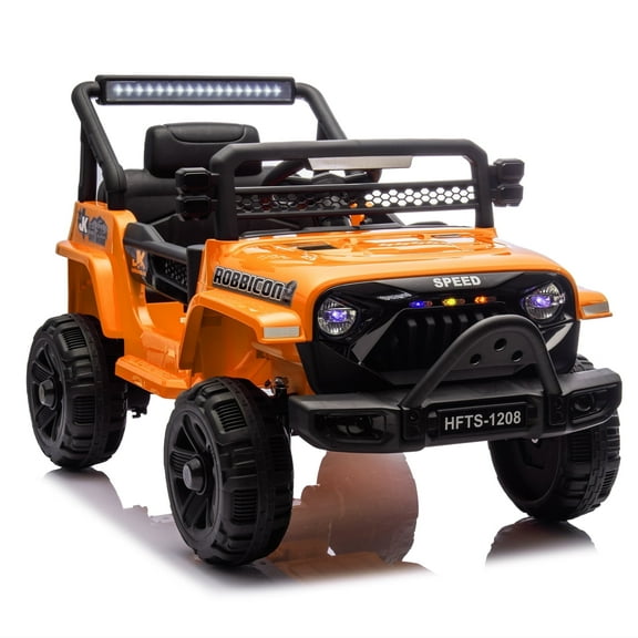 Xuanlur 12V Ride on Electric Truck Car for Kids, 12V Kids Electric Vehicles w/ Remote Control, 4 Wheel Suspension, USB, Bluetooth, Power Display, Battery Powered Ride on Toys for Boys Girls (Orange)