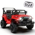 thumbnail image 1 of Xuanlur 12V Ride on Electric Truck Car for Kids, 12V Kids Electric Vehicles w/ Remote Control, 4 Wheel Suspension, USB, Bluetooth, Power Display, Battery Powered Ride on Toys for Boys Girls (Red), 1 of 8