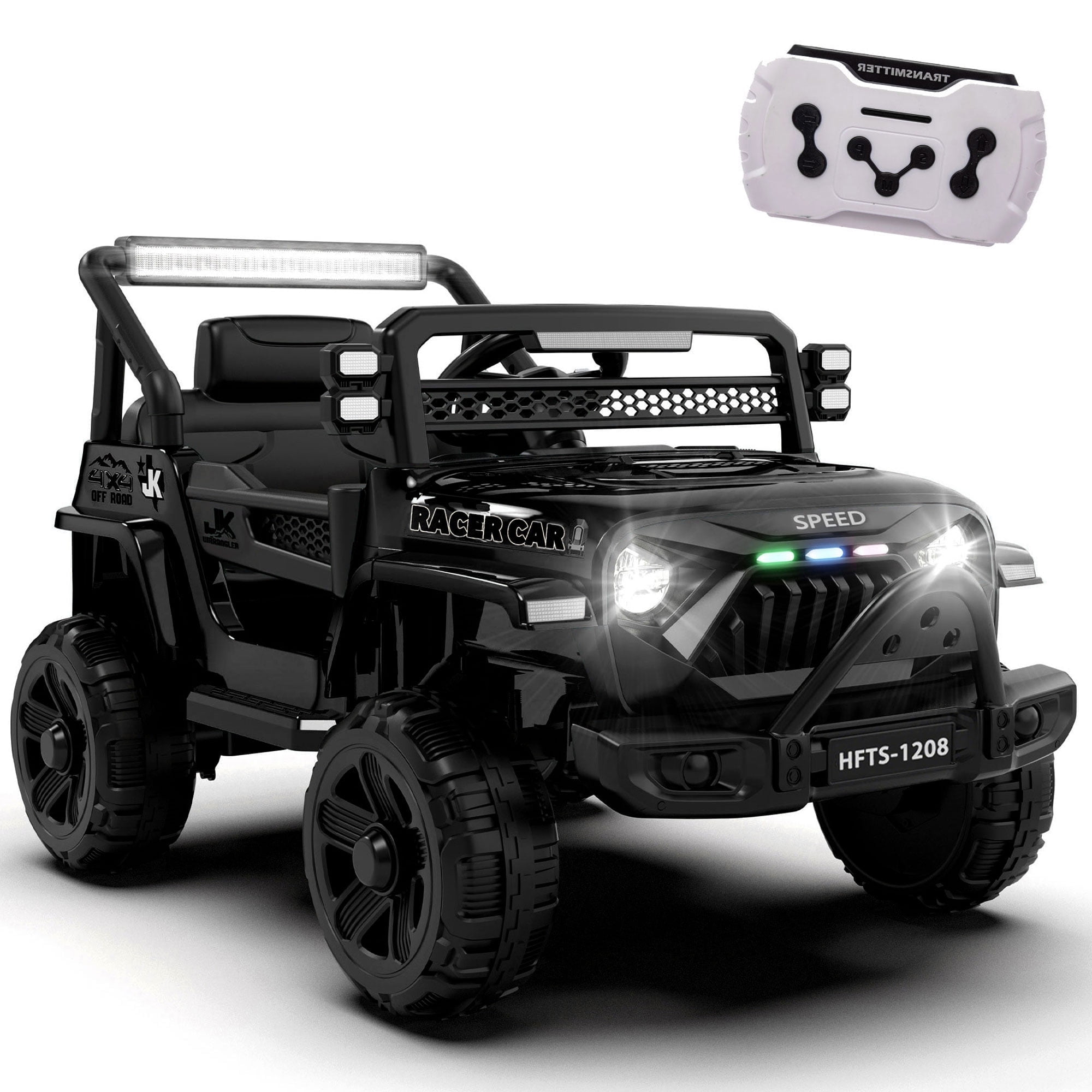 Xuanlur 12V Ride on Truck Car for Kids, 12V Kids Electric Car w/ Remote Control, 4 Wheel Suspension, Bluetooth, Power Display, 3.5 Mph Max Speed, Battery Powered Ride on Toys for Aged 3+(Black)