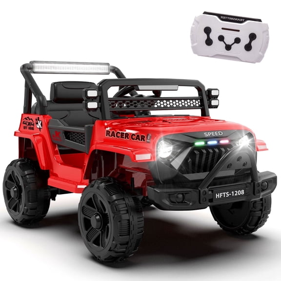 Xuanlur 12V Ride on Truck Car for Kids, 12V Kids Electric Car w/ Remote Control, 4 Wheel Suspension, Bluetooth, Power Display, 3.5 Mph Max Speed, Battery Powered Ride on Toys for Aged 3+ (Red)