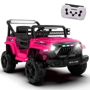 Xuanlur 12V Ride on Truck Car for Kids, 12V Kids Electric Car w/ Remote Control, 4 Wheel Suspension, Bluetooth, Power Display, 3.5 Mph Max Speed, Battery Powered Ride on Toys for Aged 3+Pink