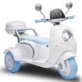 thumbnail image 1 of Xuanlur Upgrade 12V 2 Seater Dual Motor Kids Motorcycle, Girls Ride on Toys with Storage Compartments, Slow Start, USB, Bluetooth, Motorcycle for Kids Aged 3+(Blue), 1 of 7
