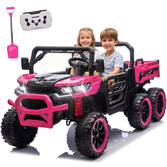 Xuanlur 24V Ride on Toys for Big Kids, 2 Seater Kids Electric Car w/Remote Control, 4x200W Motors, 4WD/2WD, EVA Tires, 4-Wheel Suspension, LED Lights, Bluetooth, Ride On UTV for Kids Ages 3-8, Red