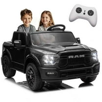 Xuanlur 24V 160W Licensed Dodge RAM 2500 Ride on Toy for Big Kids, 2 Seater Ride On Car with Remote Controll, Ride on Truck w/4-Wheel Suspension, Storage, Dual-Speed Modes, Soft Start & Stop (Black)