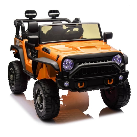 Xuanlur Ride on Toys for Kids, Kids Ride on Truck with Remote Control, 20.28" Wide Seat, Powerful 400W Motor, Bluetooth, MP3, 2 Seat Belts, Lights (Orange)