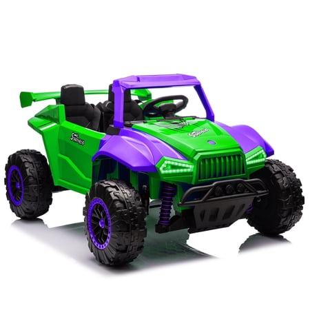 BCARORUR 24V 6x6 4WDRide On Toy for Big Kids W/Parents Control, Ride On Electric Truck with 4-Wheel Suspension Bluetooth, Spacious Storage in The rear (Black)